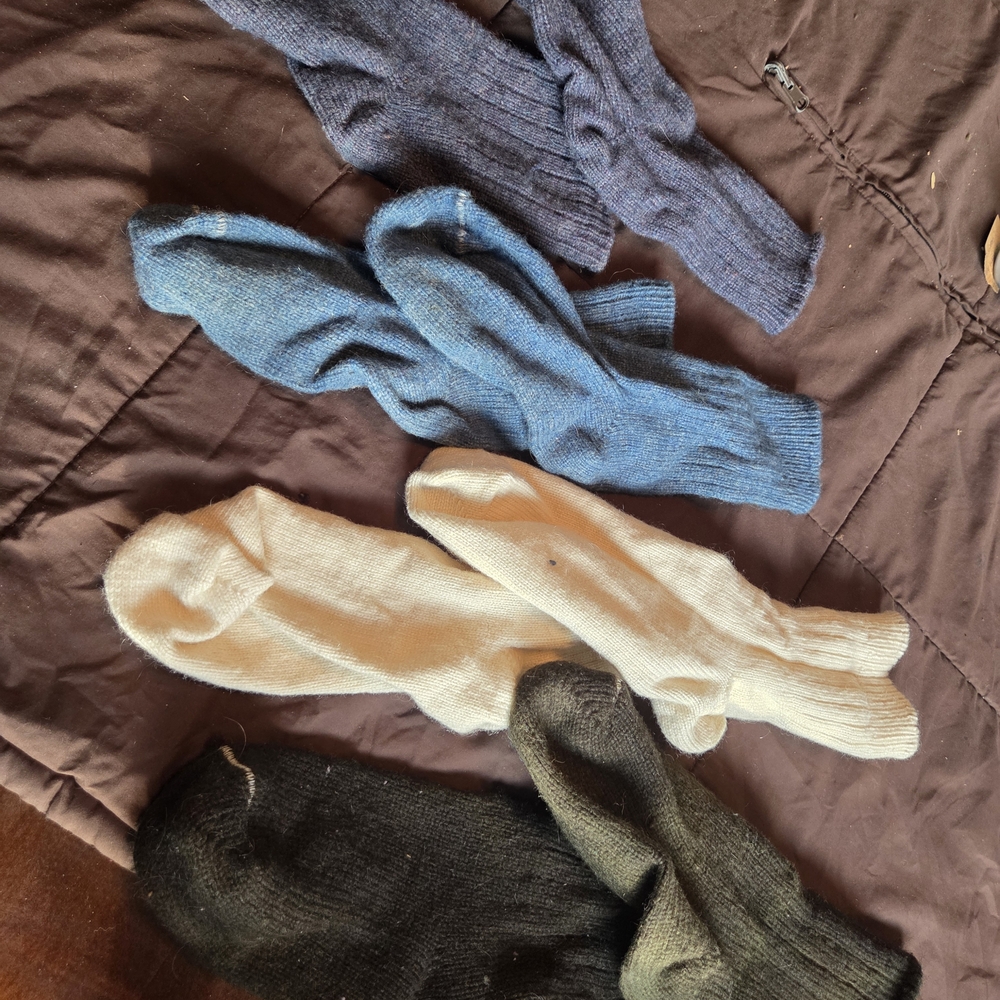 Cozy Women's Knit Socks - Black, Blue, Cream - Picture 7 of 7